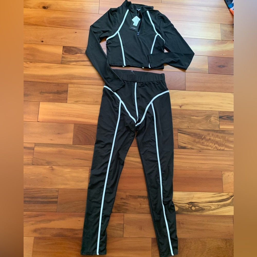 Brand New Fashion Nova Striped Track Suit